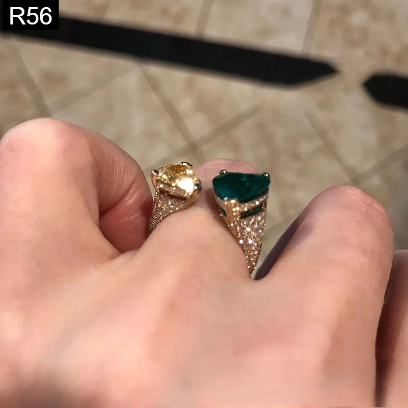 Duo Heart Drift Ring - R56