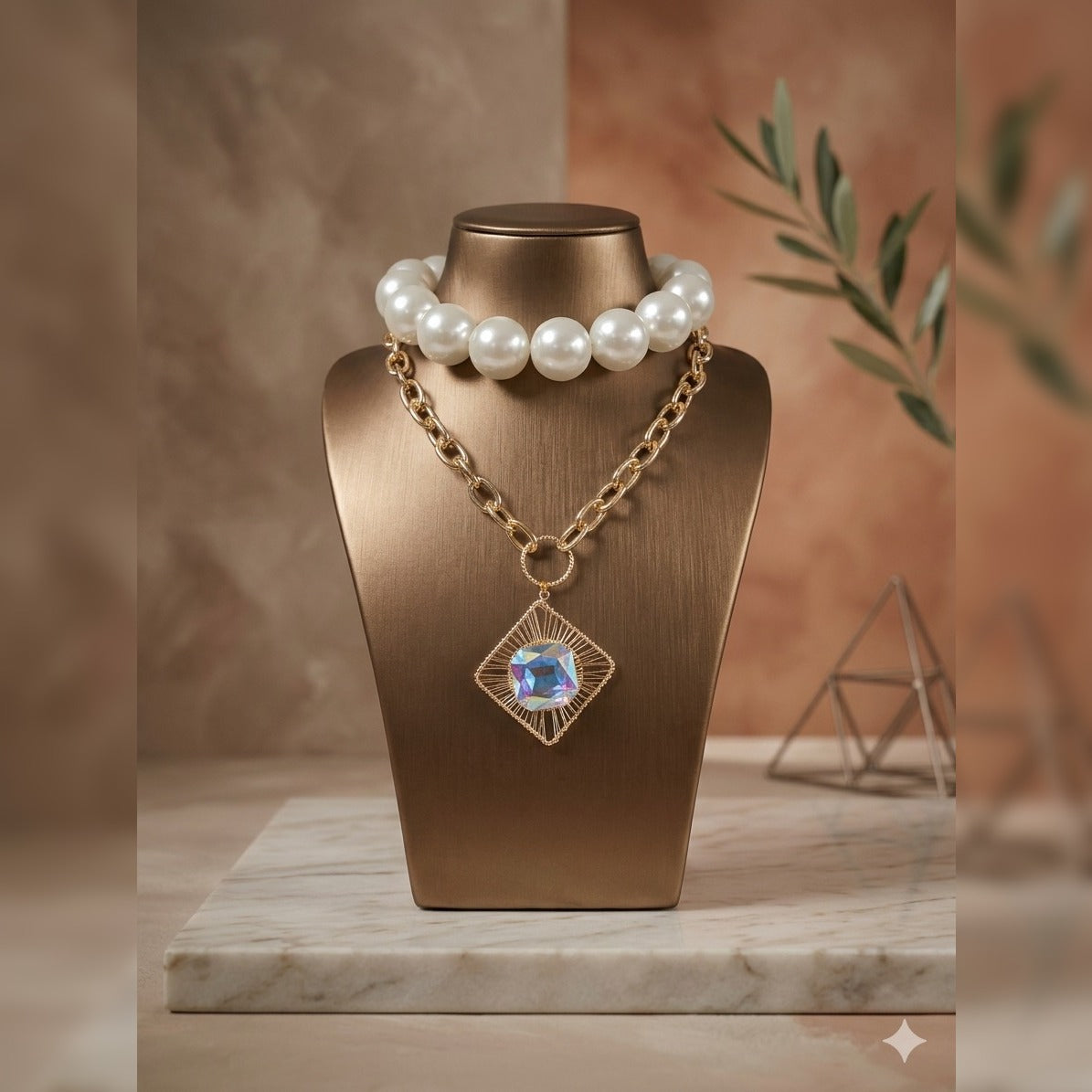 Downtown Luxury Rhombus Crystal Necklace