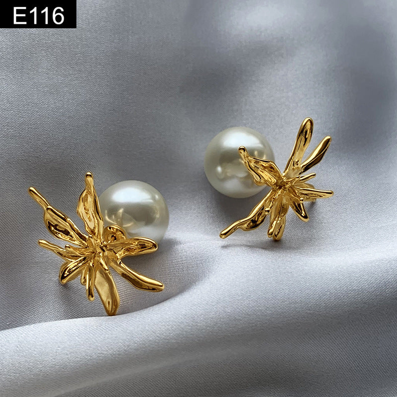 Floral Pearl Earring - E116