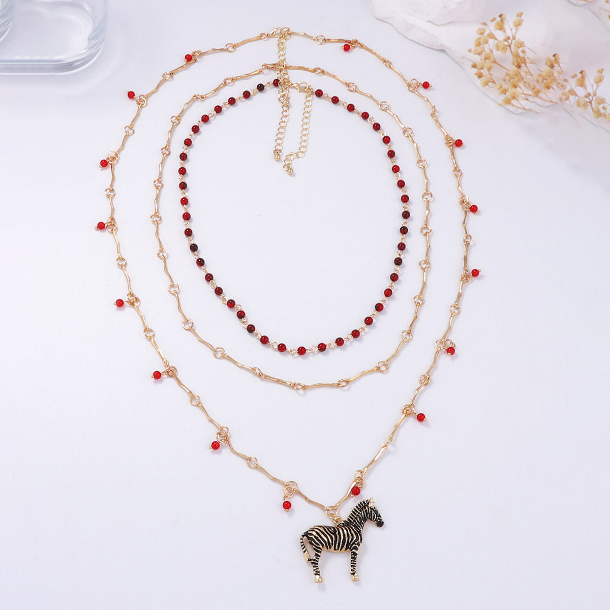 Stripe and Stone Necklace
