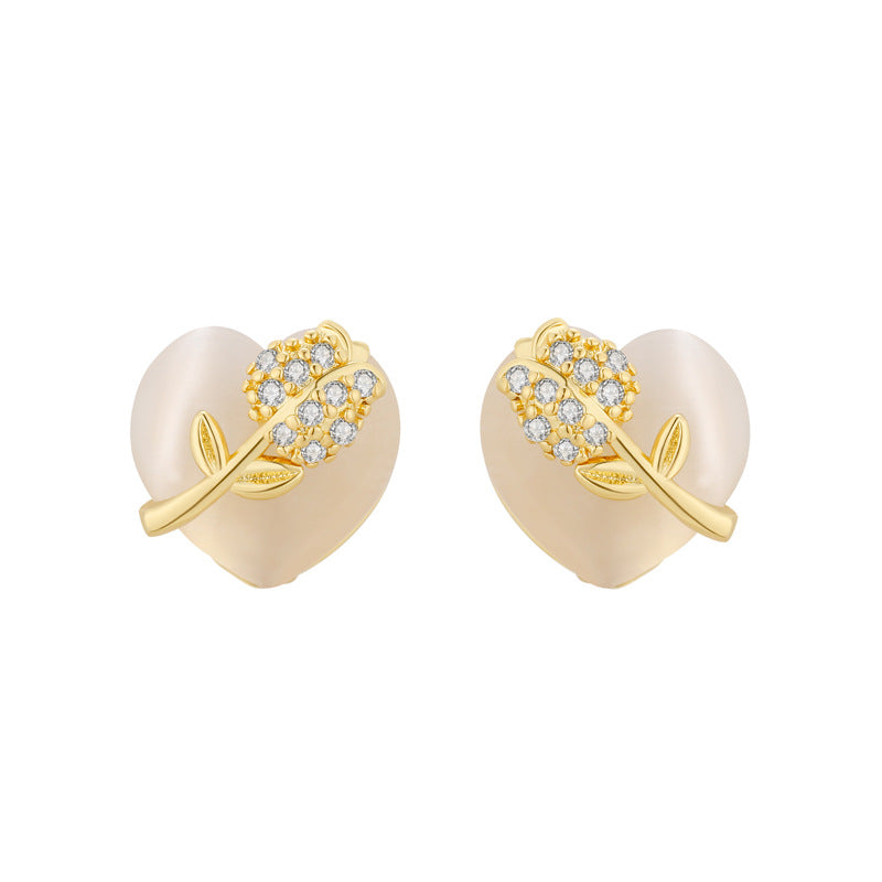 Tulip Heart Earring
