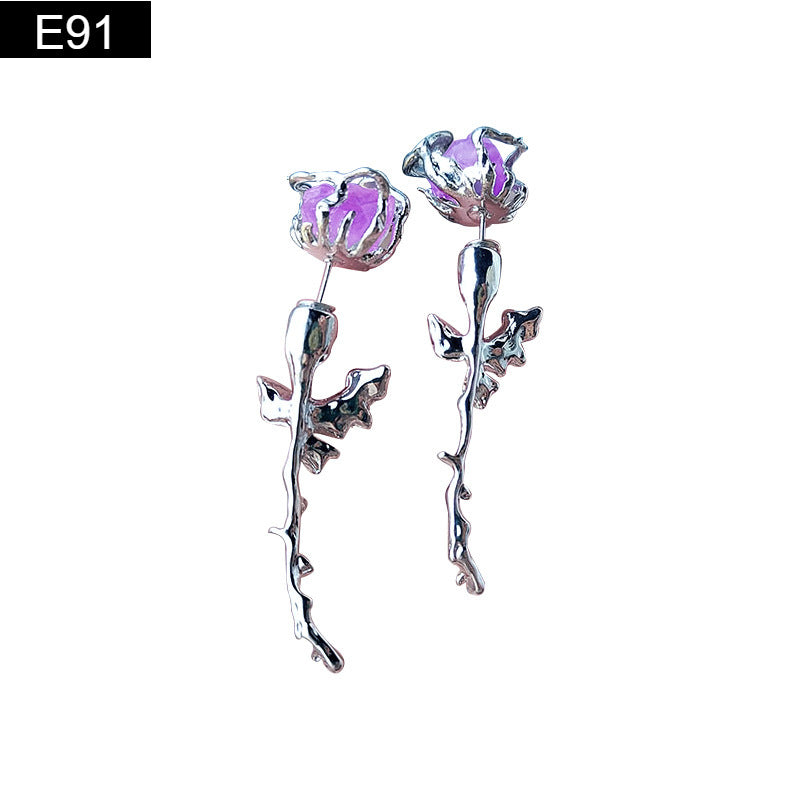 Crystal Rose Earring - E91