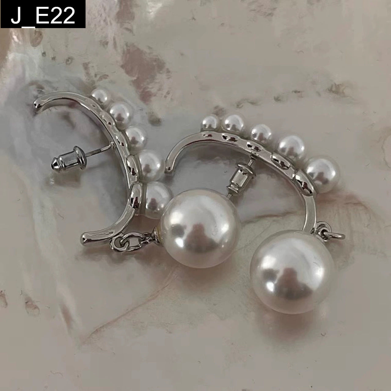 Lunar Pearl Drop Earring