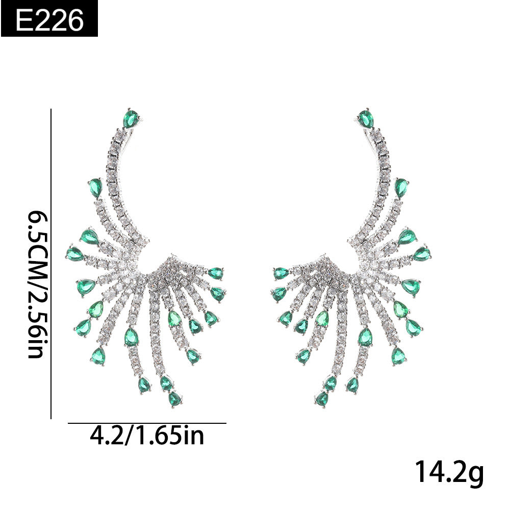 Obsidian Flare Earring - E226