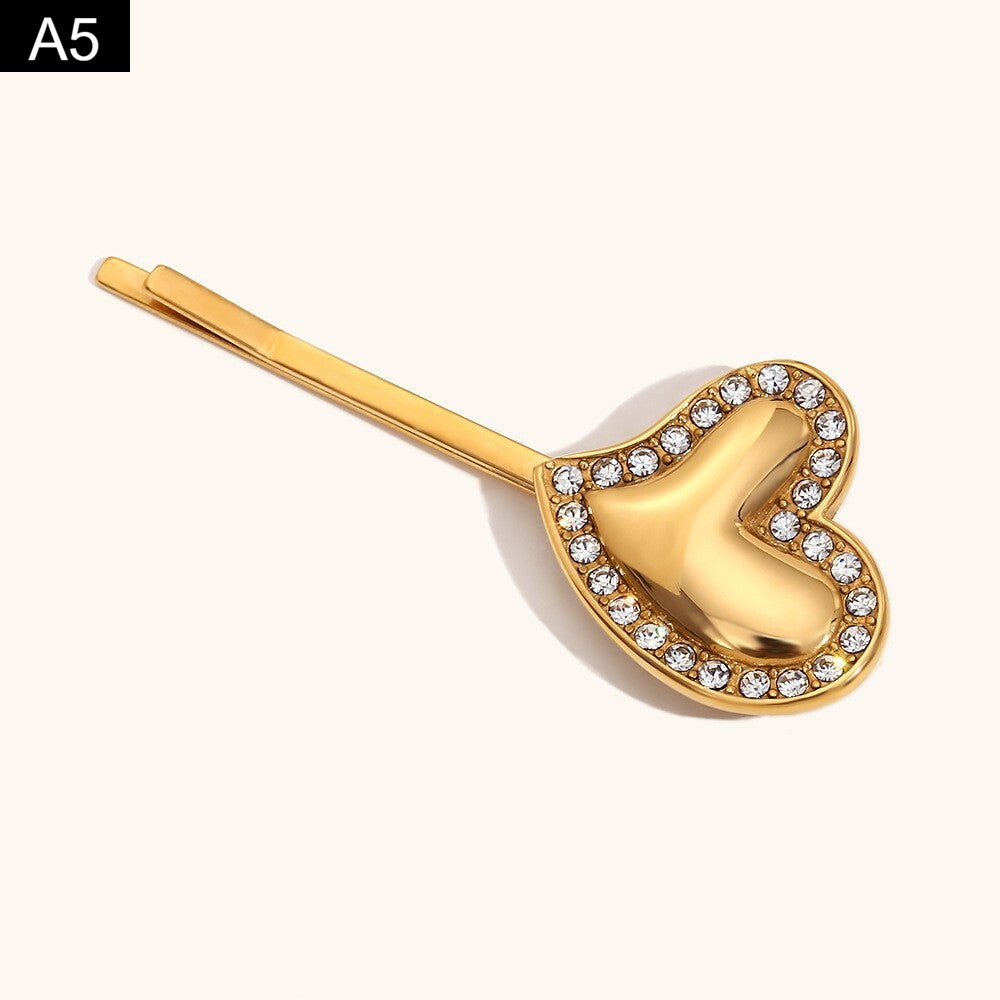 Golden Heart Hairpins - A5