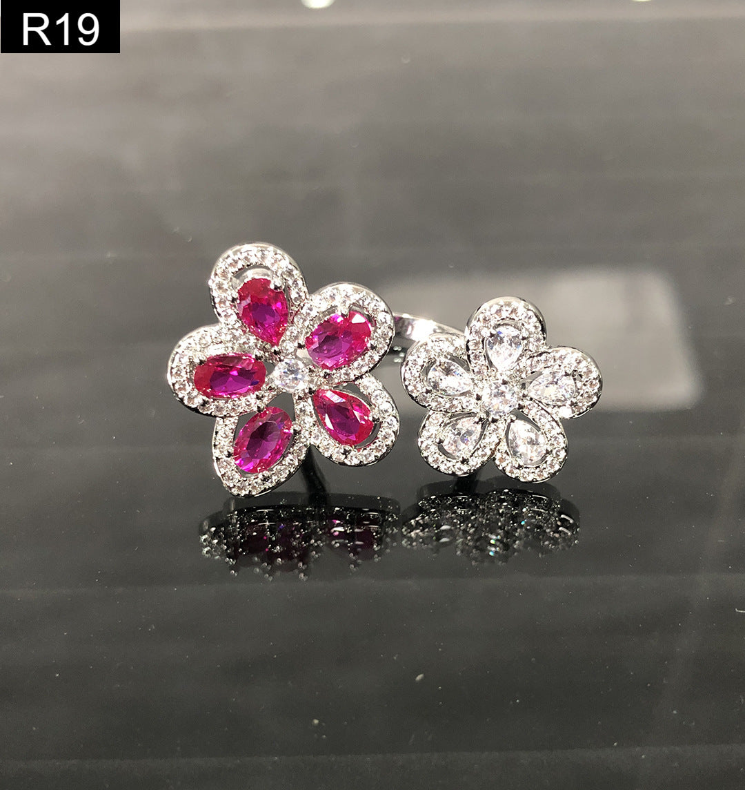 Ruby Floral Ring - R19