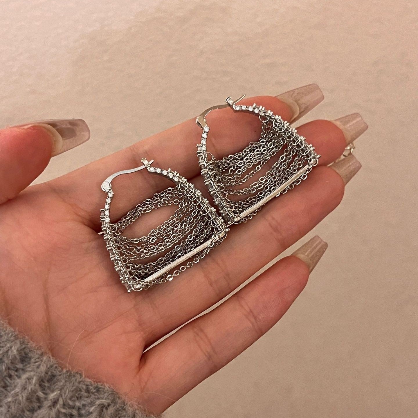 Silver Drape Earring
