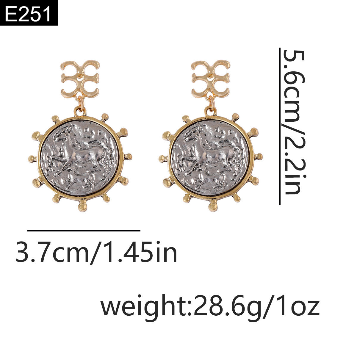 Silver Pegasus Earring - E251