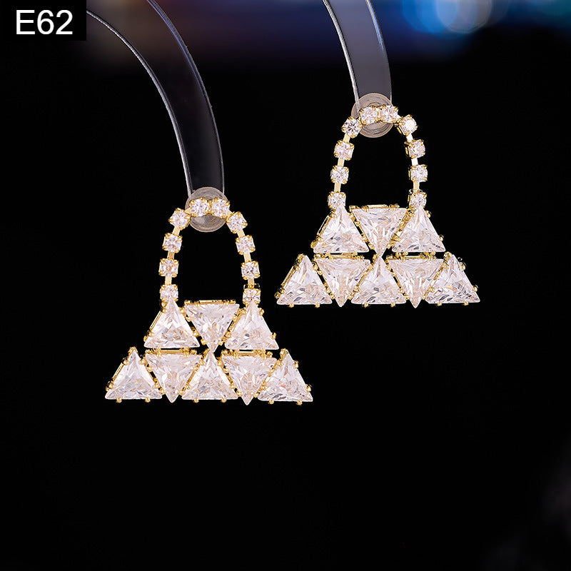 Diamond Pyramid Earring - E62