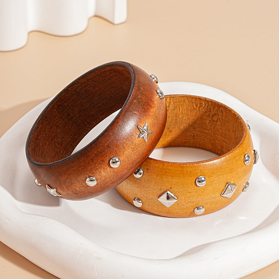 Studded Timber Bracelets