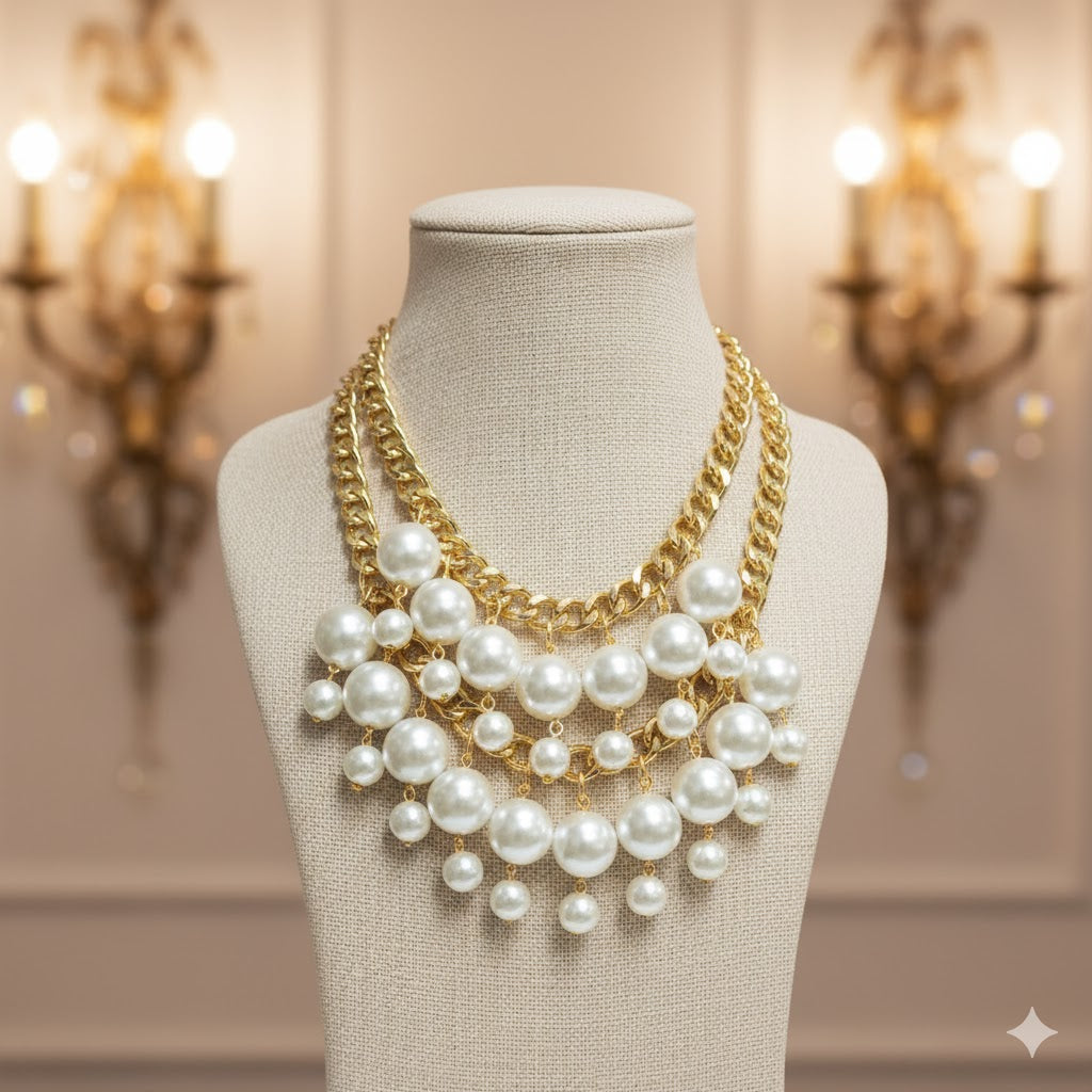Champagne Cluster Necklace
