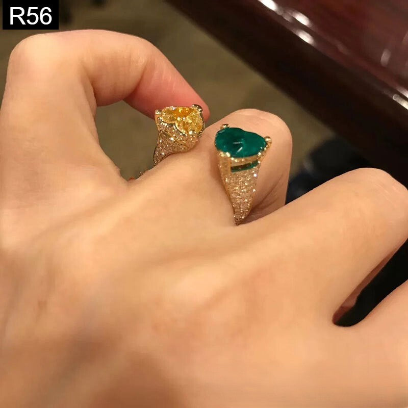 Duo Heart Drift Ring - R56