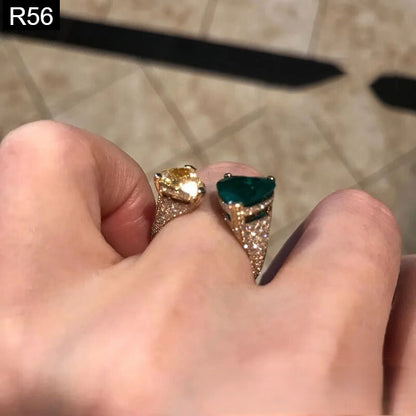 Duo Heart Drift Ring - R56