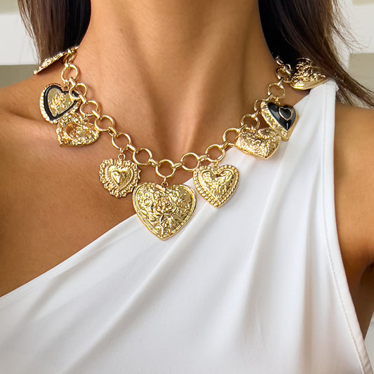 Chunky Gold Charm Necklace