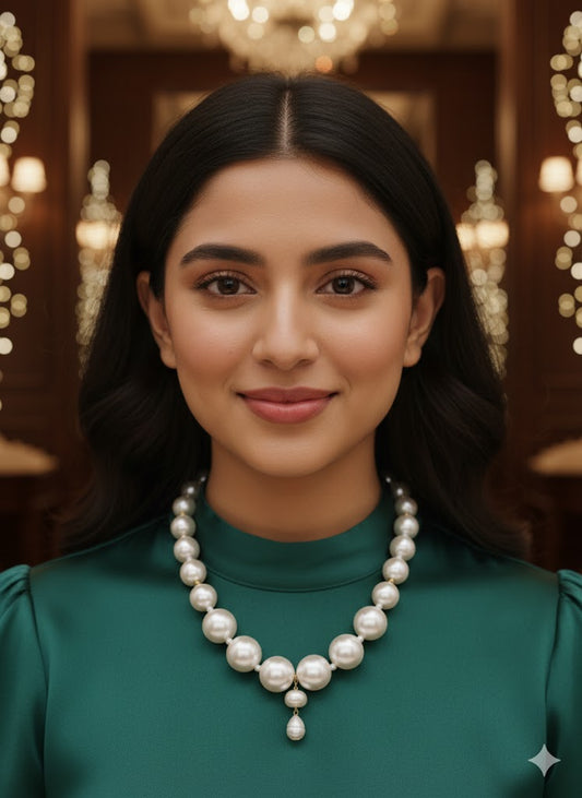 GraceLuxe Graduated Pearl Necklace