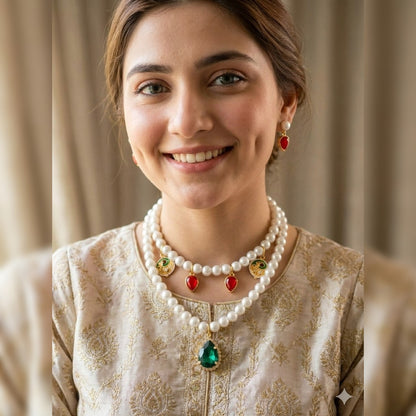 Aura of Royalty Double-Layered Pearl Choker