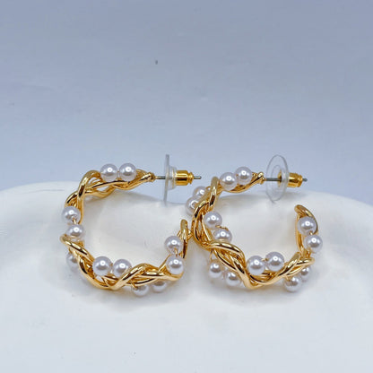 Braid Pearl Earring