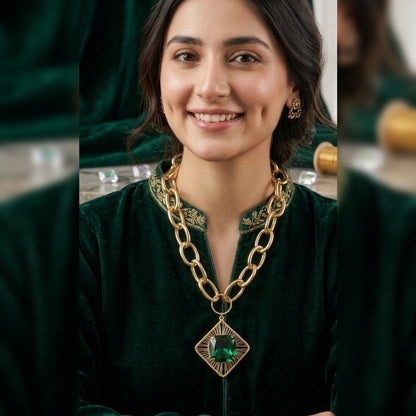 Cosmic Prism Geometric Link Necklace