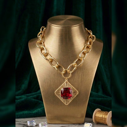 Cosmic Prism Geometric Link Necklace