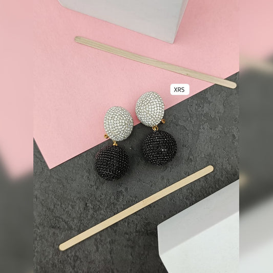 Dual Zircon Ball Earring