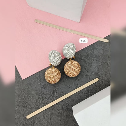 Dual Zircon Ball Earring