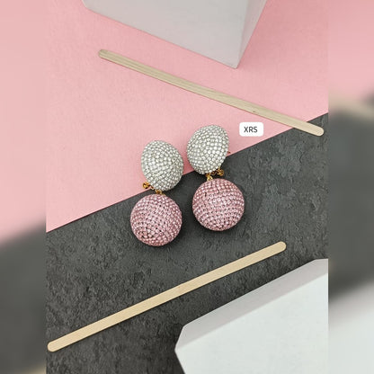 Dual Zircon Ball Earring