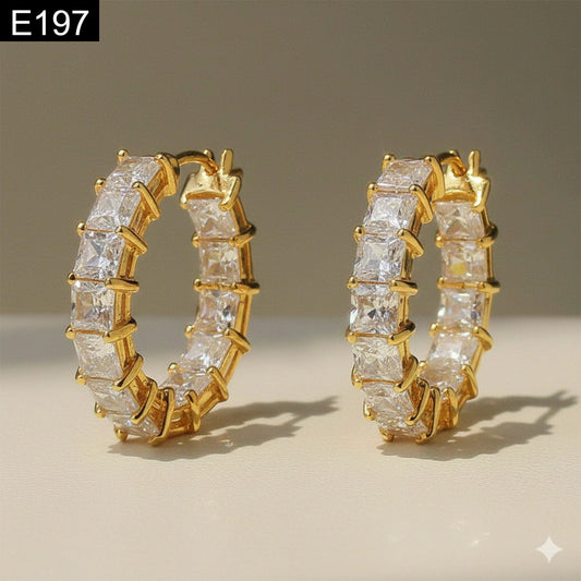 Crystal Mini Hoops - E197