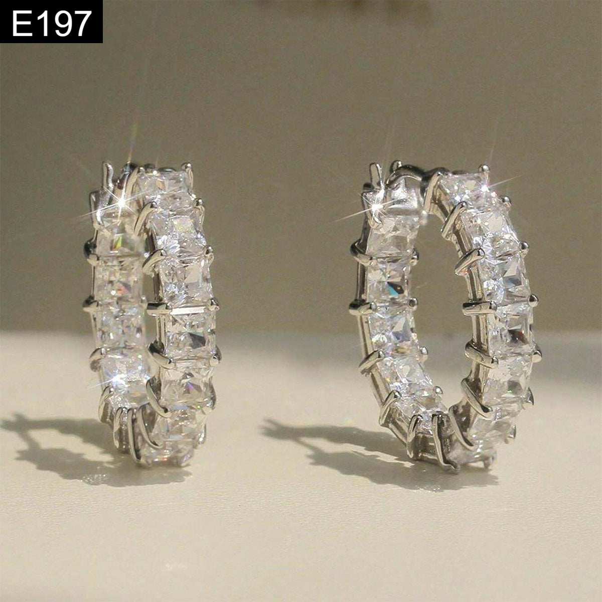Crystal Mini Hoops - E197