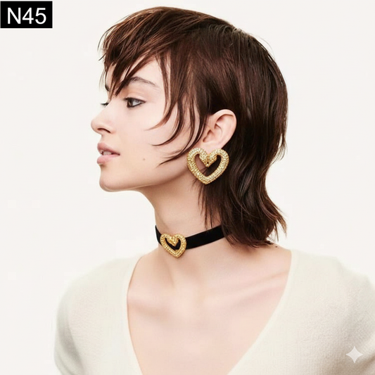 Goth Glam Heart Choker - N45