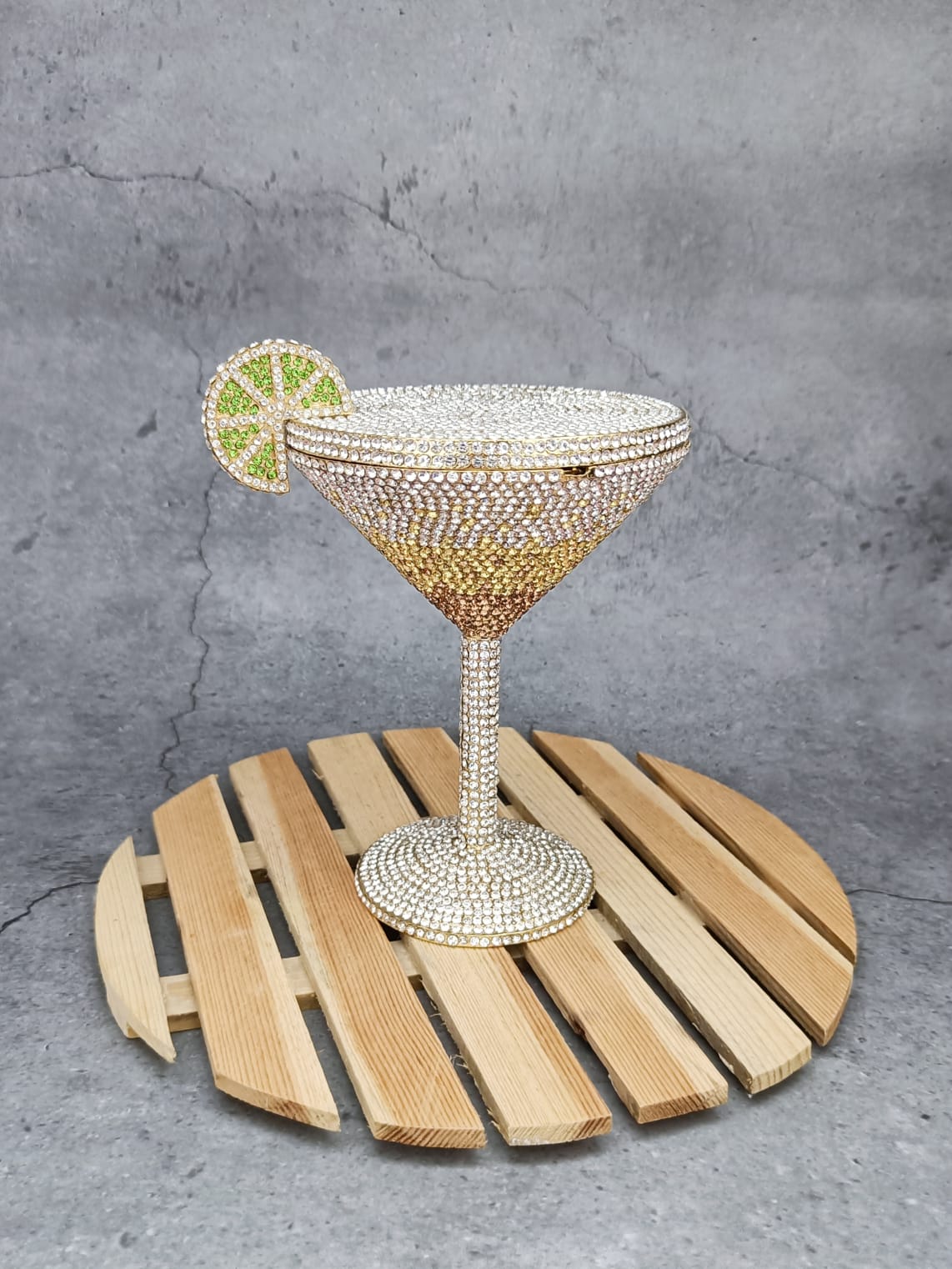 Luxury Crystal Cocktail Glass Clutch – Rhinestone Evening Bag for Women | Party Statement Handbag