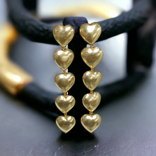 5 Heart Gold Rush Earring
