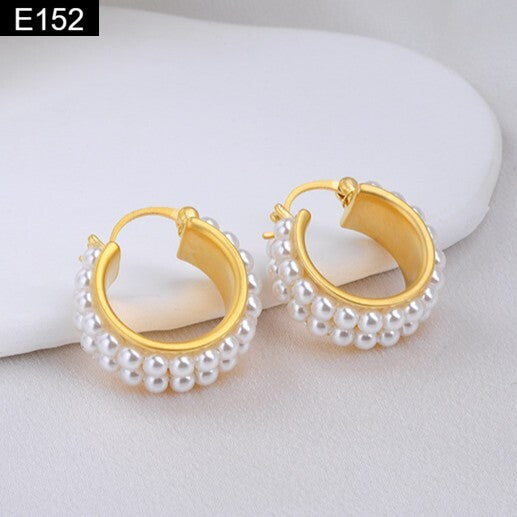 Mini Pearl Huggie Earring - E152