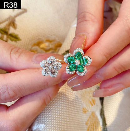 Mint Leaf and Diamond Ring - R38