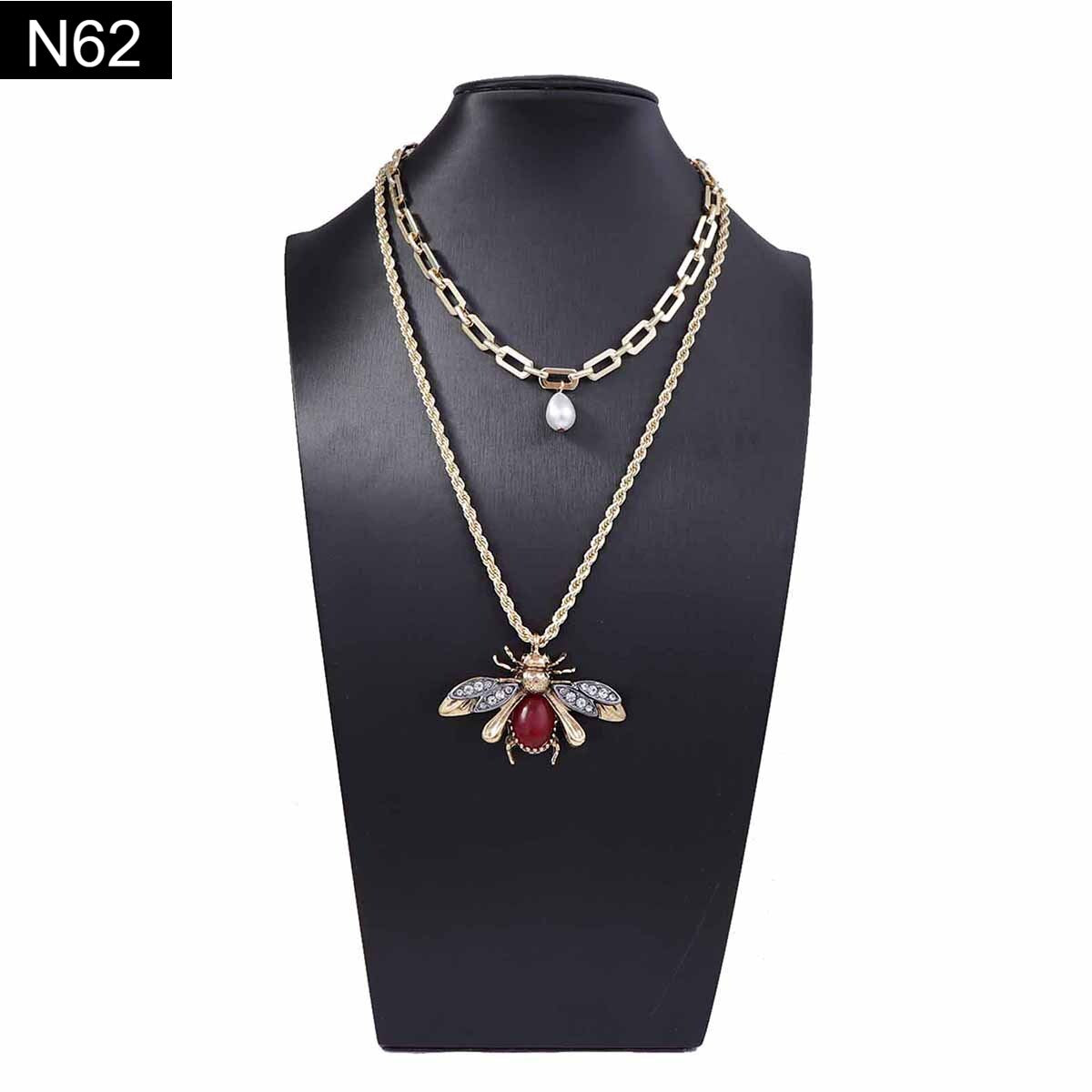 Fauna Pearl and Bug Necklace - N62