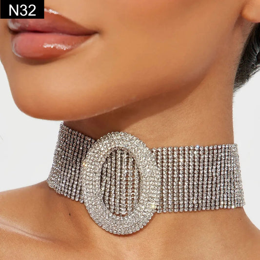 Oval Crystal Choker - N32