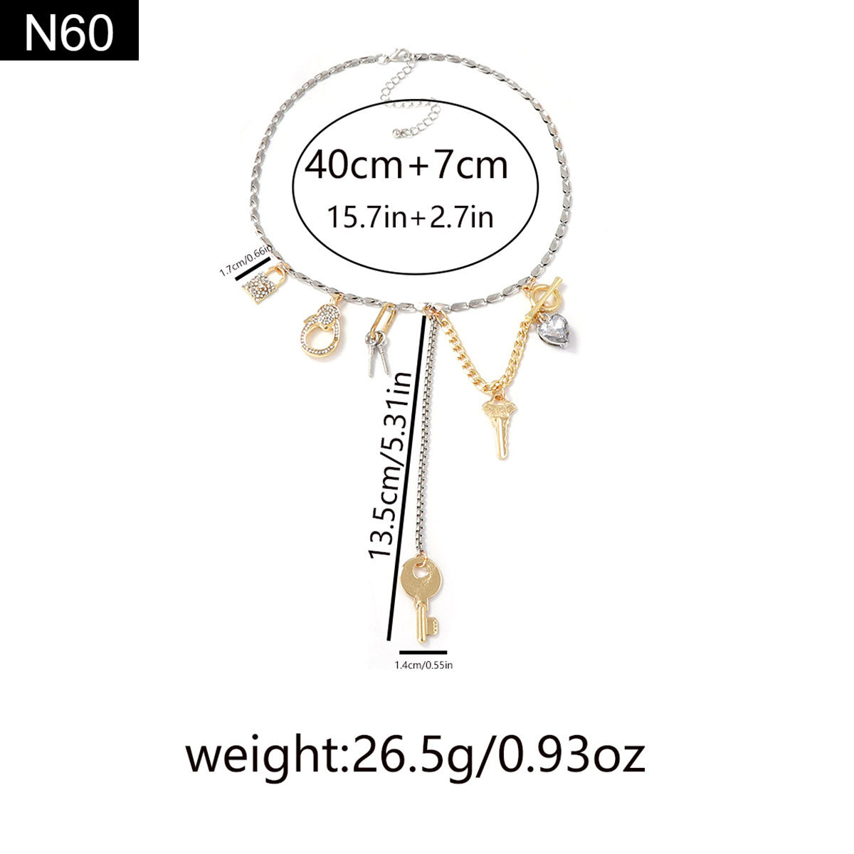 Enchanted Lock and Key Necklace - N60
