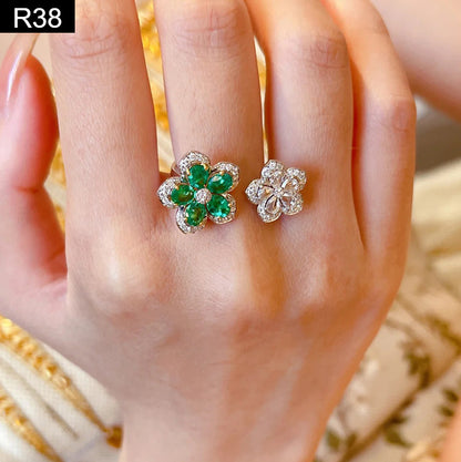 Mint Leaf and Diamond Ring - R38