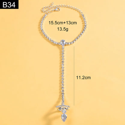 Diamond-Mist Finger Bracelet - B34