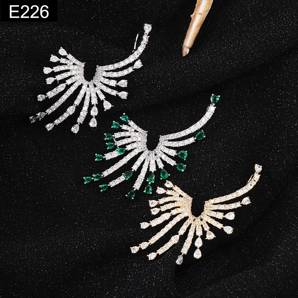 Obsidian Flare Earring - E226