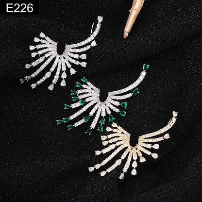 Obsidian Flare Earring - E226