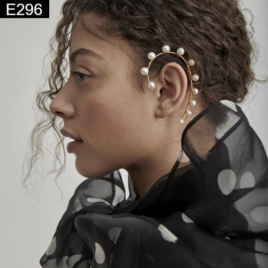 Floating Pearl Galaxy Earcuff - E296