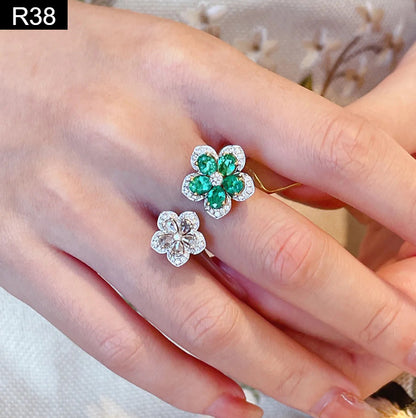 Mint Leaf and Diamond Ring - R38