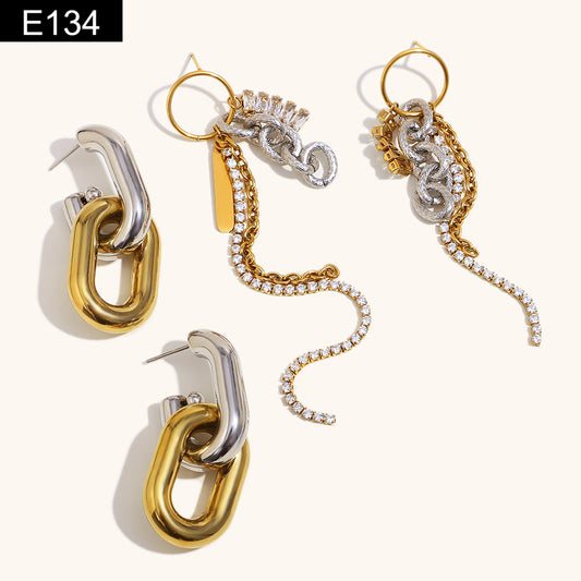 Mixed Metal Earrings - E134