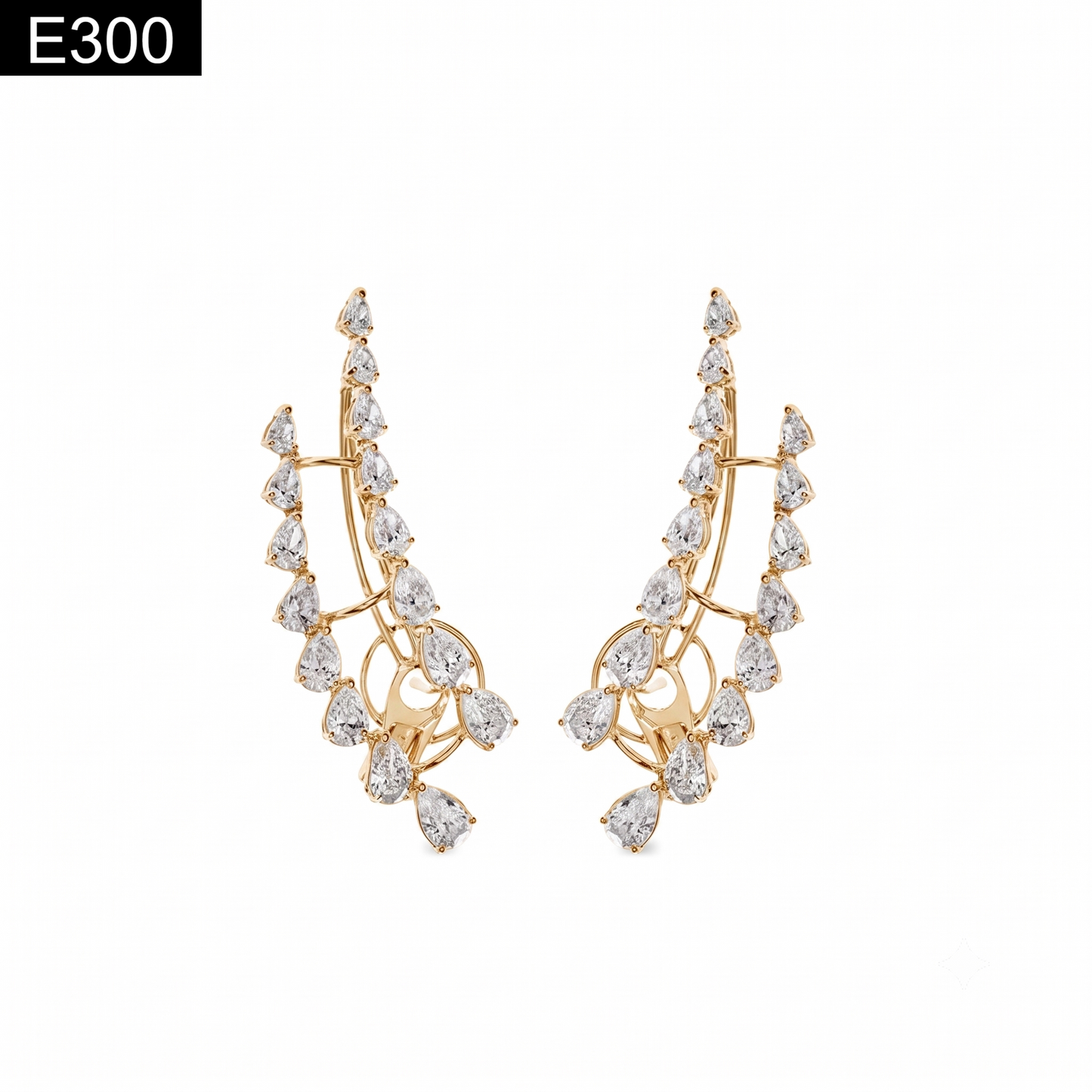 Twin Teardrop Contour Earcuff - E300