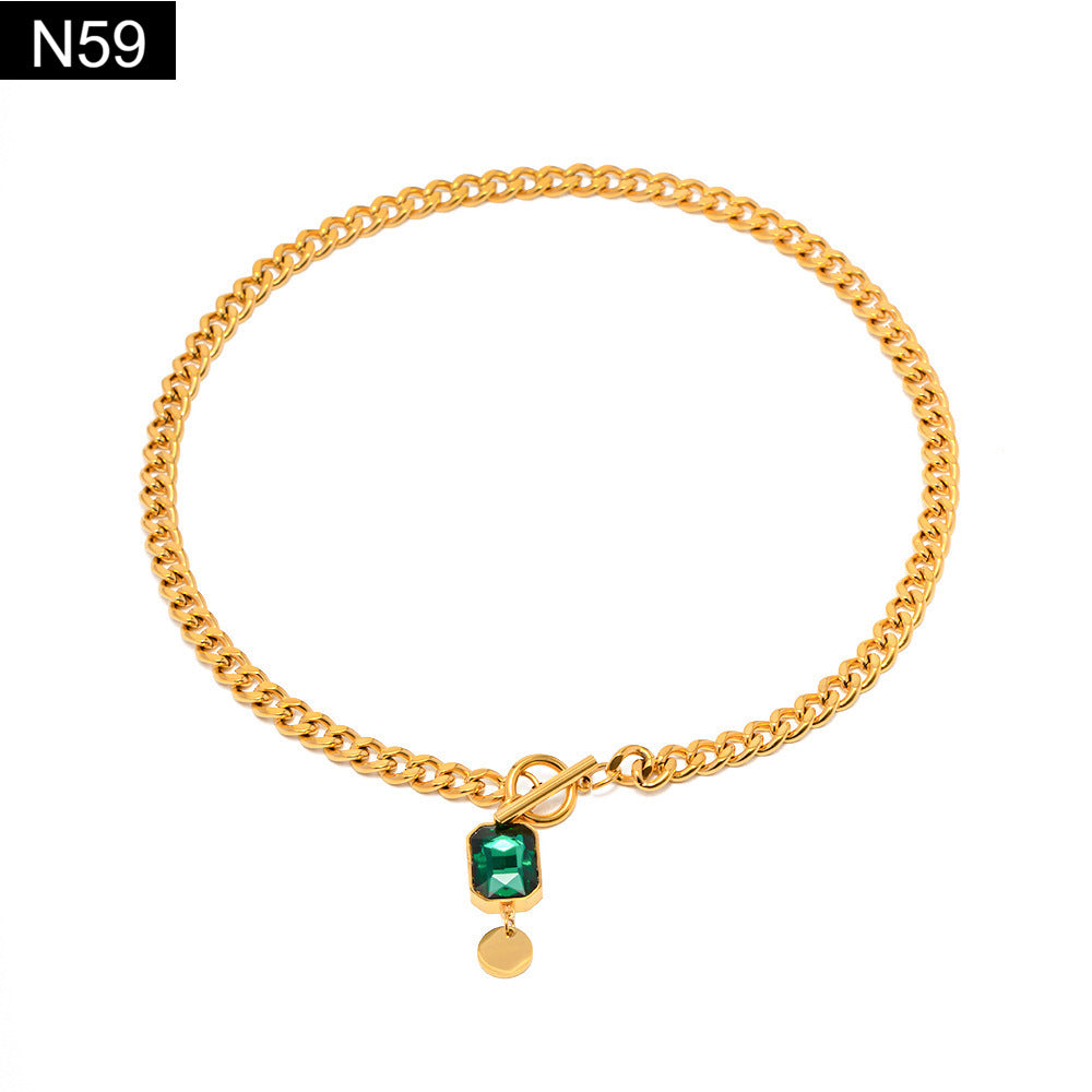 Downtown Emerald Choker - N59