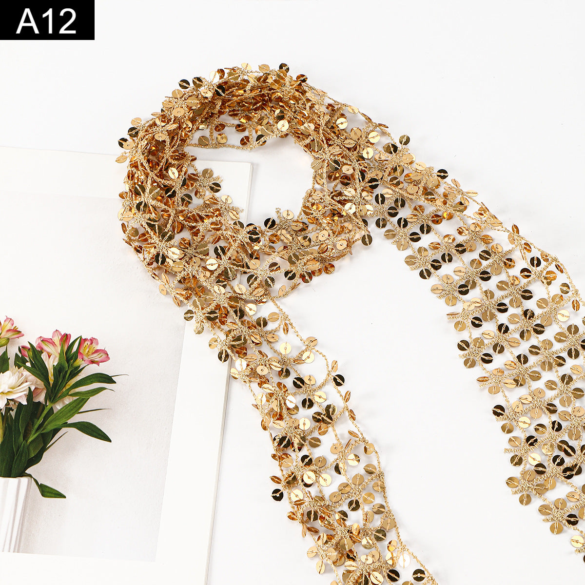 Glitter Mesh Scarf - A12