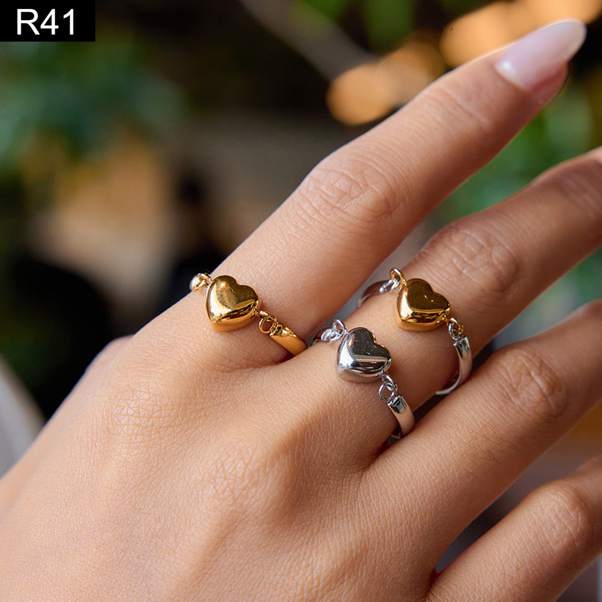 Amore Puffed Rings - R41