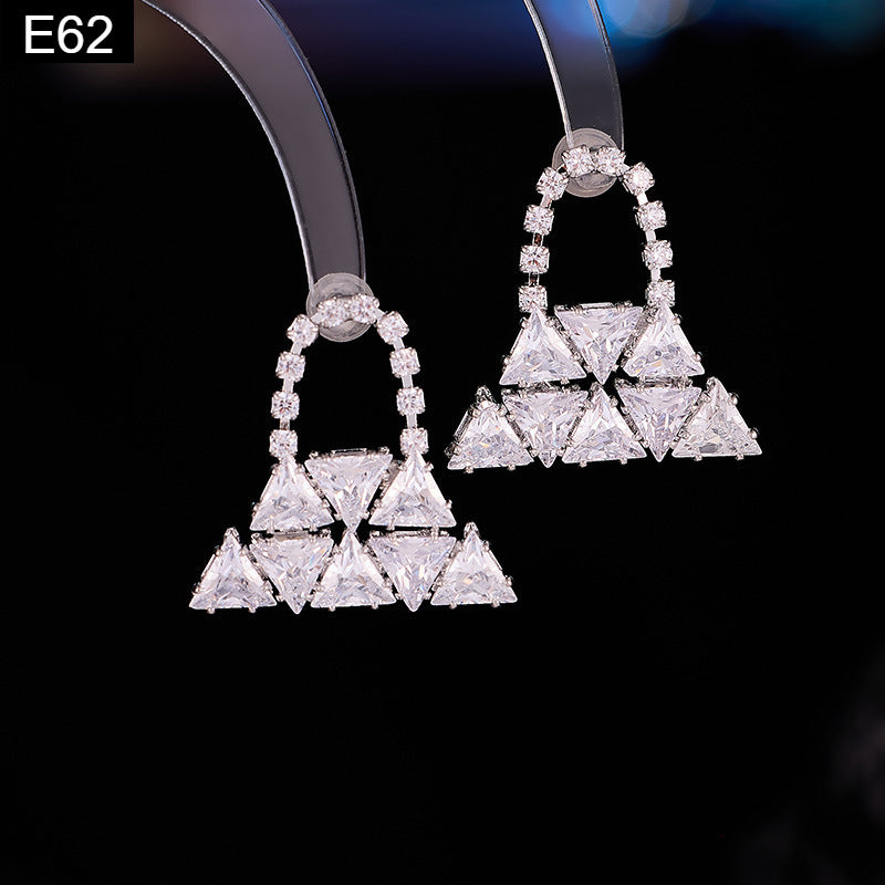 Diamond Pyramid Earring