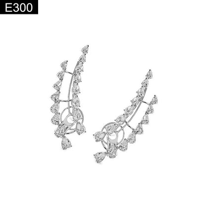 Twin Teardrop Contour Earcuff - E300