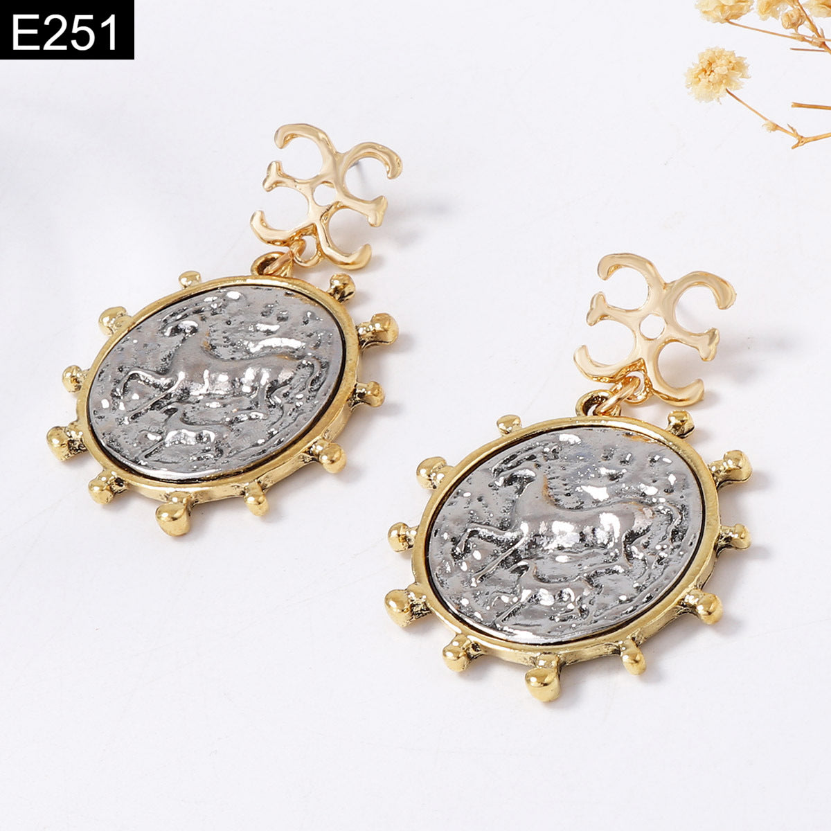 Silver Pegasus Earring - E251